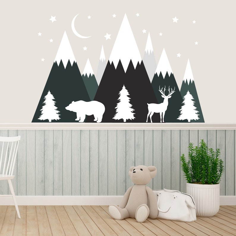 Mountain Wall Decal for Baby Boy Room Mountains Vinyl Sticker - Etsy