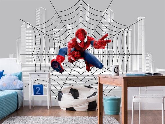 Cartoon Spider Man Wearing Wall Background Wall Sticker Cartoon Spider Man Wearing Wall Background Wall Sticker