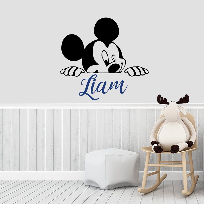 Peronalized Baby Boy Name Wall Decal Nursery. Mickey Mouse Etsy