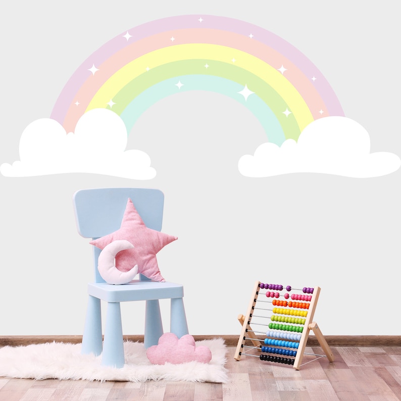 20 OFF... Rainbow Vinyl Wall Sticker Kids. Rainbow Wall Decal Etsy