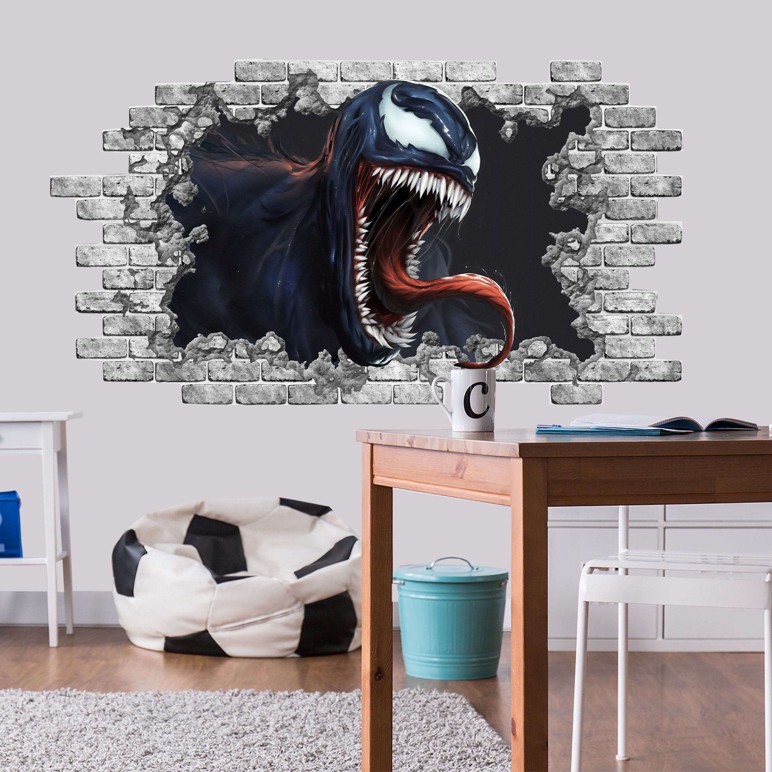 Horror Hole in the Decal Venom Wall Mural ND180 3D Venom Vinyl Stickers