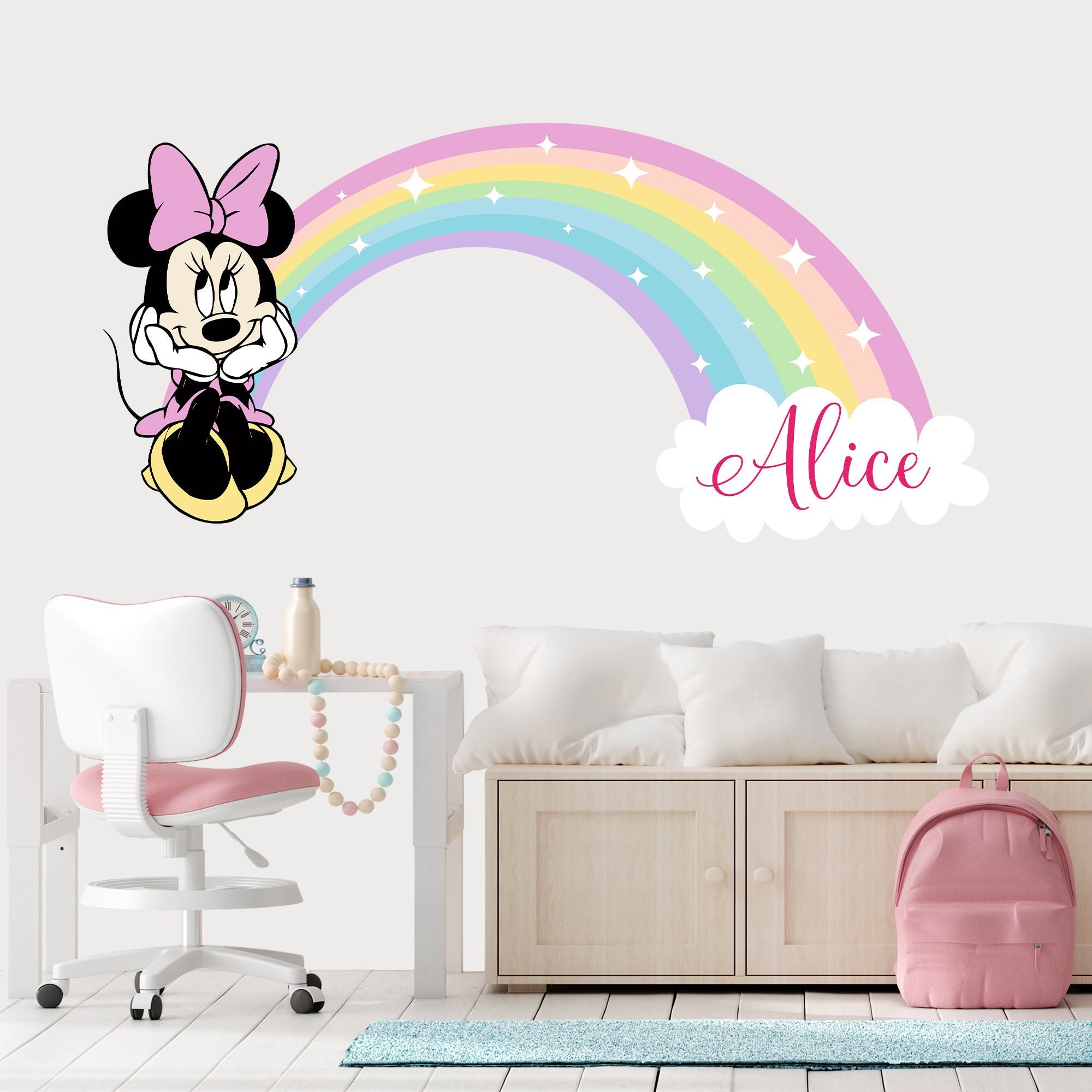 Minnie Mouse Wall Stickers Vinyl Decals Kids Girls Nursery Baby Room Decor  : : Baby Products