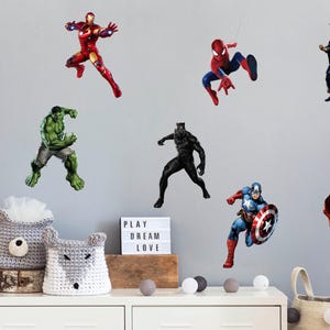40% OFF.. Superhero Wall Stickers Bedroom, Stickers Peel and Stick, Art ...