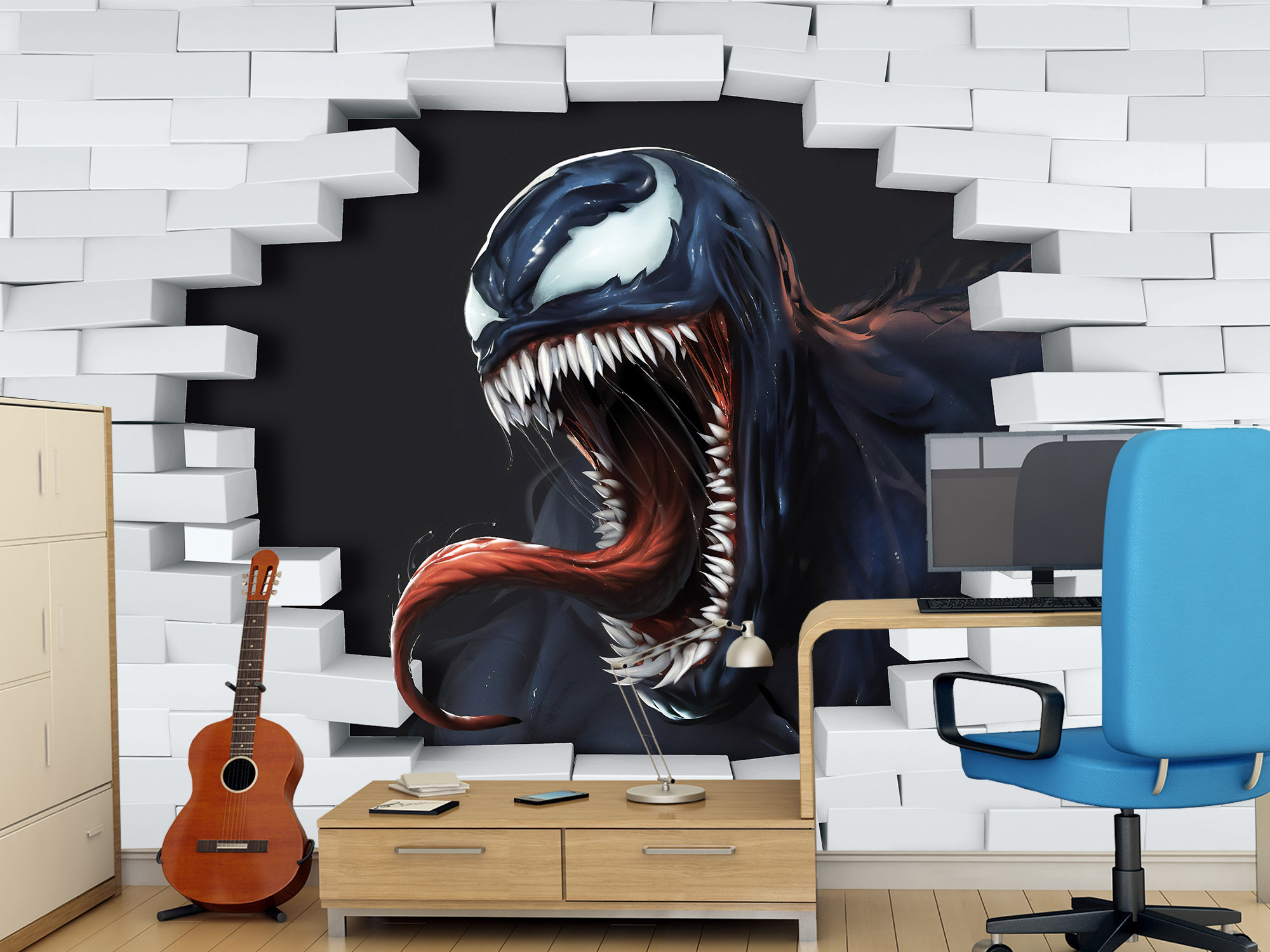 Venom Wallpaper Self Adhesive for Teenager Boy's Room 3D - Etsy Venom Wallpaper Self Adhesive for Teenager Boy's Room 3D - Etsy