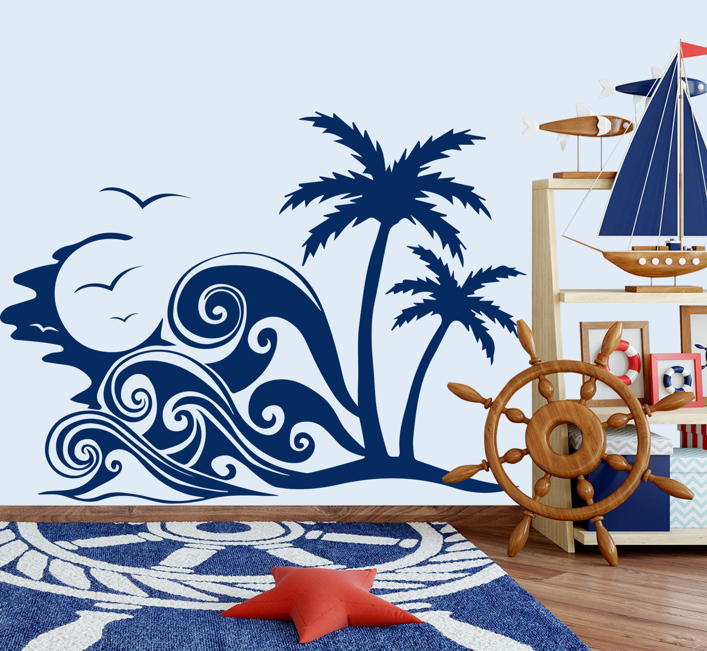 Vinyl Wall Decal With Ocean Beach. Theme for Baby Girl Boy Etsy