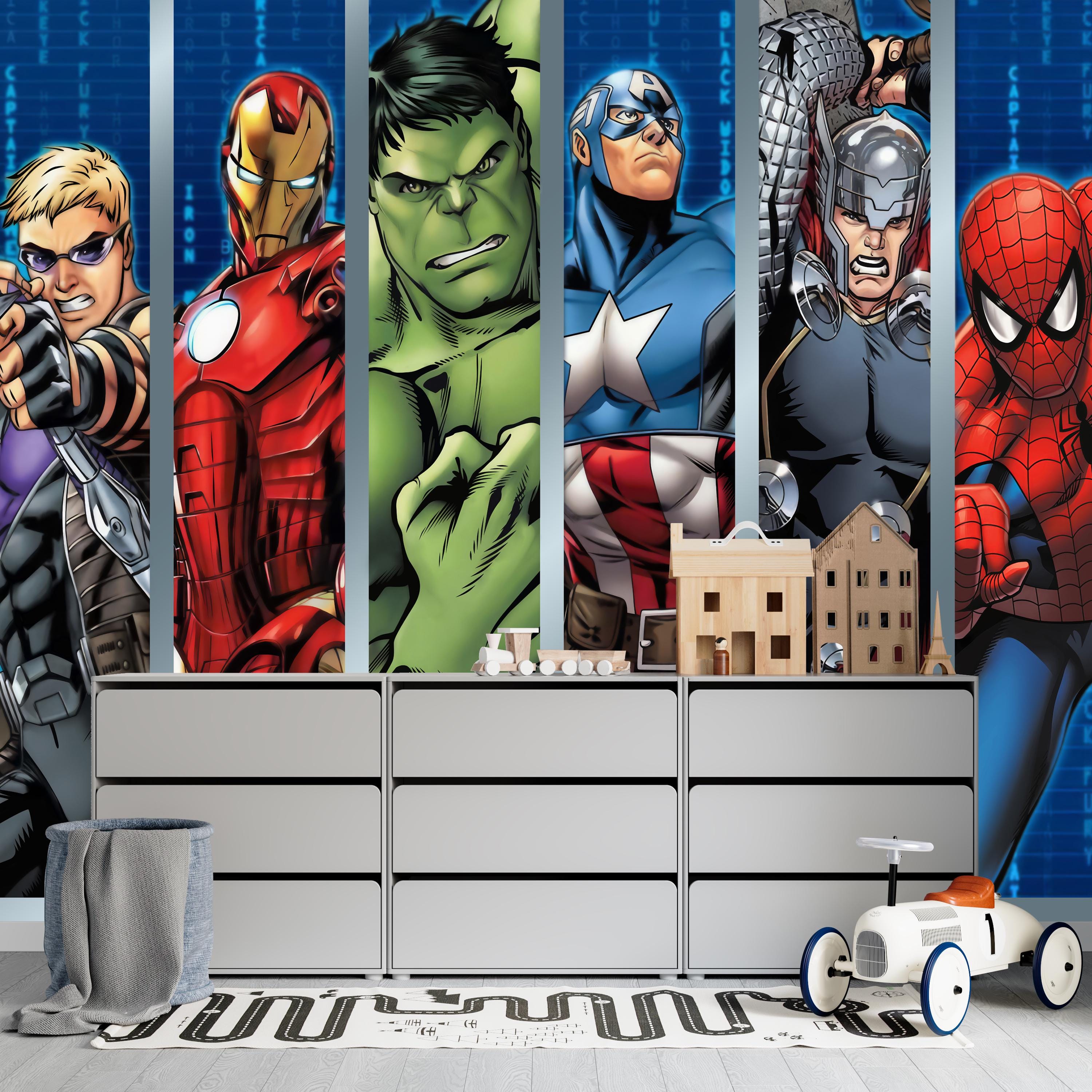 Superhero Wallpaper for Boy Room, Spiderman Peel and Stick Mural, Nursery Wall Decor, Superheros Decal For Toddler Removable Wallpaper
