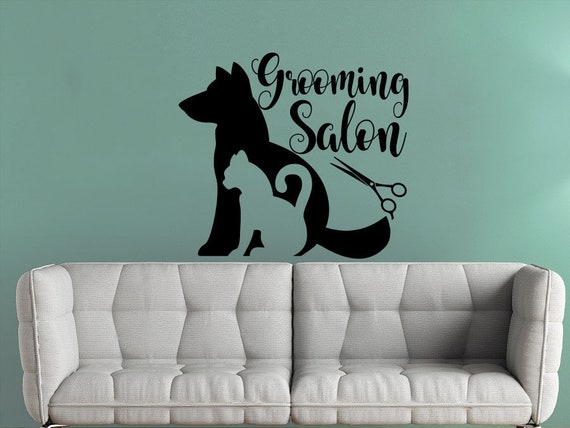 Grooming Salon Vinyl Sticker Pet Grooming Wall Decal Pet Shop Etsy