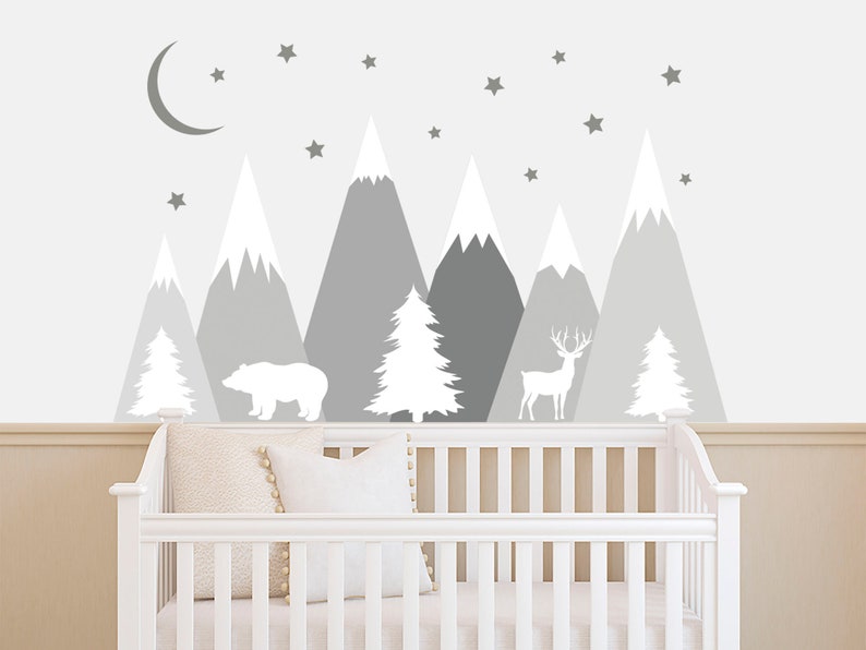 20% OFF.. Removable Mountains Wall Decal Nursery. Decor for | Etsy