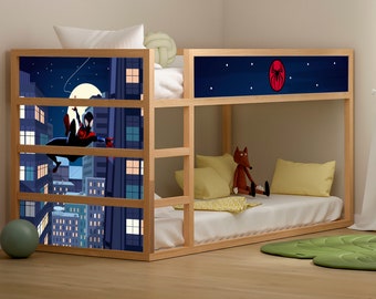 Spiderman Kura Schlafzimmer Aufkleber - Ikea Kura Schlafzimmer Aufkleber für Kinderzimmer - Superhelden Kura Schlafzimmer Dekor