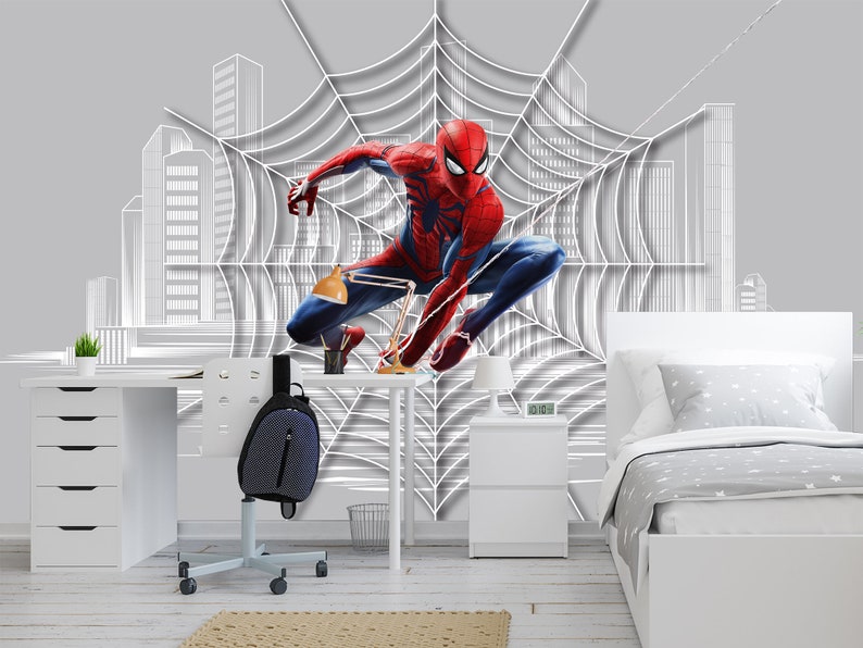 Spiderman Wallpaper for Wall Peel and Stick for Boys Room - Etsy