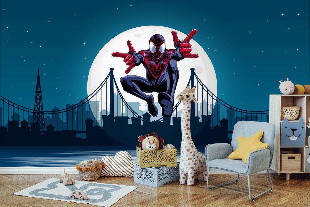 Spiderman Wallpaper for Boy Bedroom, Superhero Peel and Stick Magic
