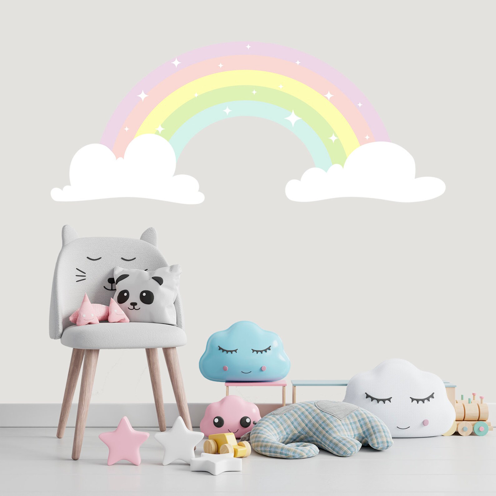 20 OFF... Rainbow Vinyl Wall Sticker Kids. Rainbow Wall Decal Etsy