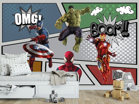  RoomMates Superhéroe pegatinas de pared de 6 unidades ~ 55  piezas Marvel paquete de pegatinas de pared de RoomMates con DC y Marvel  Superhéroe (decoraciones de superhéroes) : Herramientas y Mejoras del Hogar