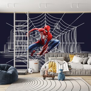 Spiderman Wallpaper Kids Bedroom, Boy Room Mural, Peel and Stick ...