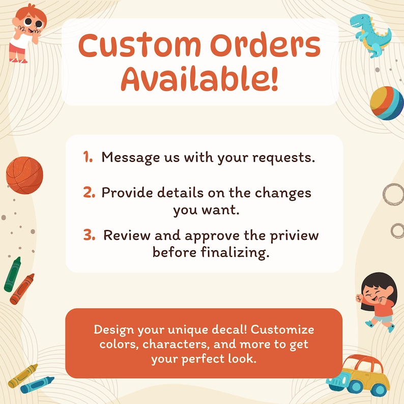 a flyer for a customer's order