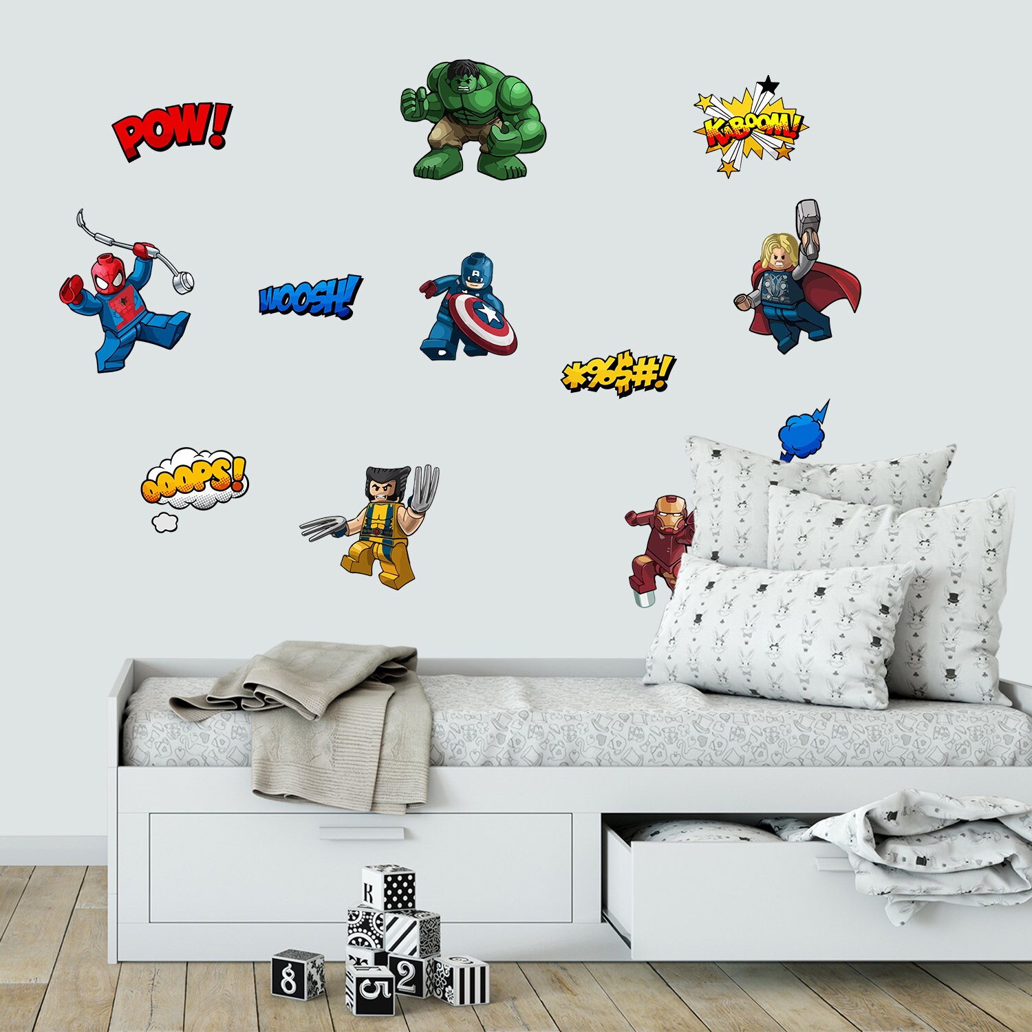 Marvel Sticker Superhero Wall Decal. Marvel Kids Room Wall Etsy