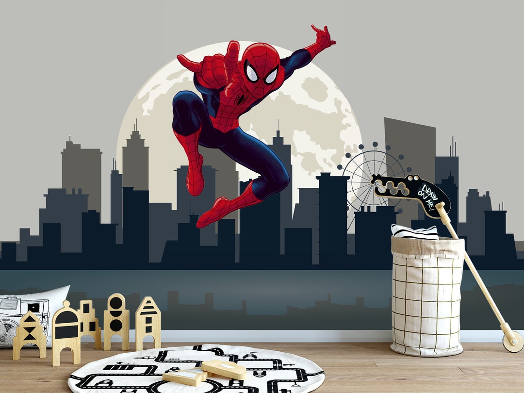 Spiderman Wallpaper for Kids Bedroom, Superhero Peel and Stick ...