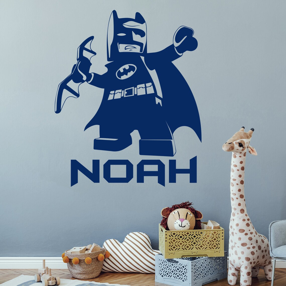 Superhero Wall Decal Boy Room Personalized Name Boys Etsy
