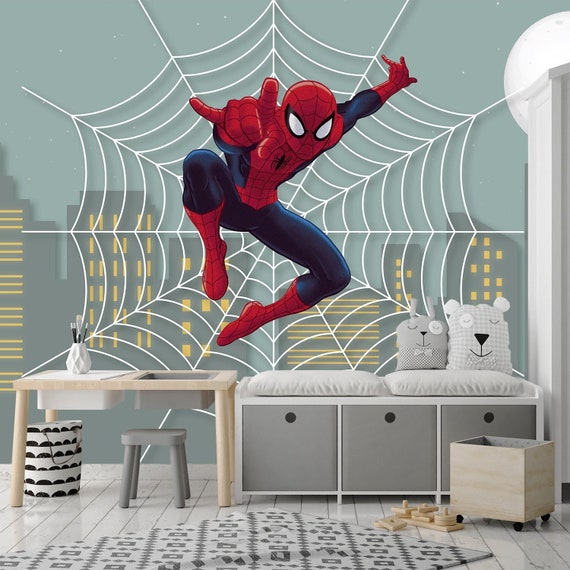 Spiderman Web Wallpaper Peel and Stick for Boys Room - Etsy