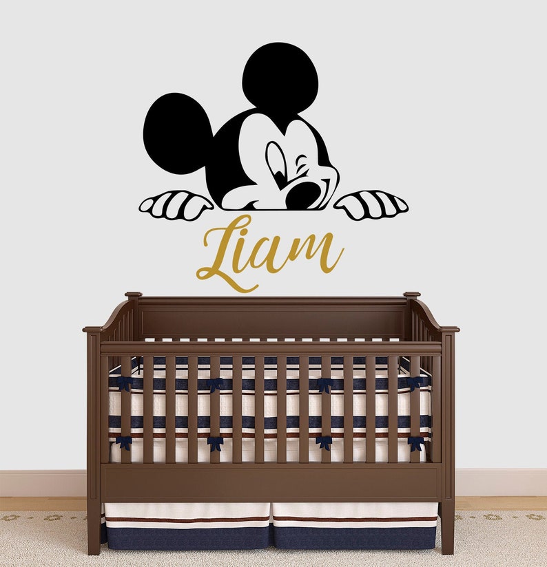 Peronalized Baby Boy Name Wall Decal Nursery. Mickey Mouse Etsy