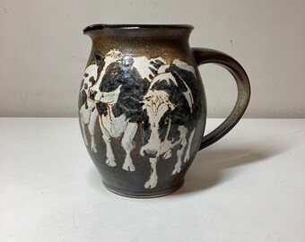 Vintage Robert W. Piper Stoneware Pottery Cow Pitcher