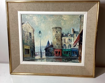 Vintage Lucien Delarue Original Paris Oil on Canvas Framed Art