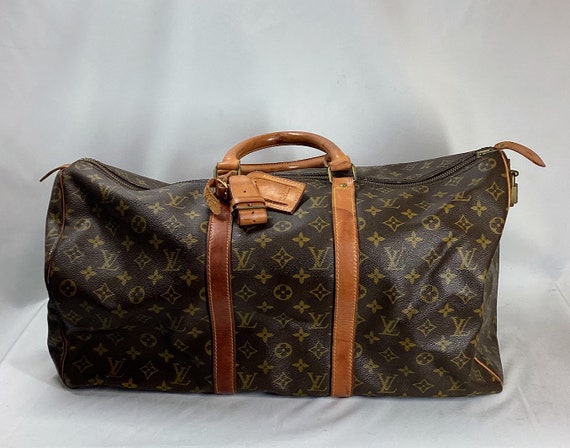 Louis Vuitton Damier Azur Keepall 50 Duffle Bag 52lk62s For Sale at 1stDibs