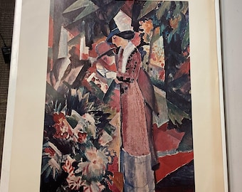 Vintage August Macke Print "Walk Among Flowers" Shorewood Poster