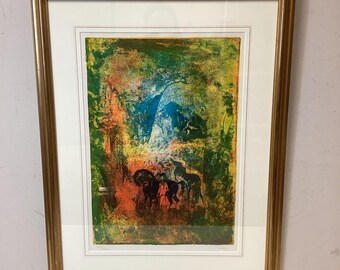 Vintage Hoi Lebadang Horses By The Mountains Signed And Numbered Framed Art
