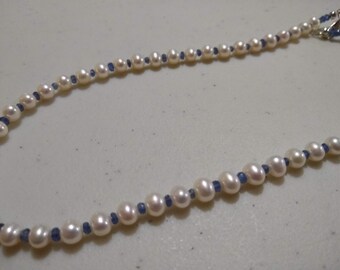 Beautiful Pearl and Sapphire Necklace