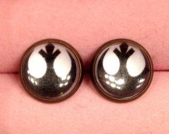 Pendientes de botón Rebel de Star Wars hechos a mano (12 mm) '1 par'