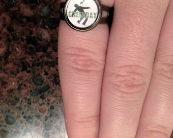 Handmade Green Day 'Adjustable' Ring (12mm)
