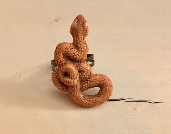 Orange Snake Ring Adjustable Etsy