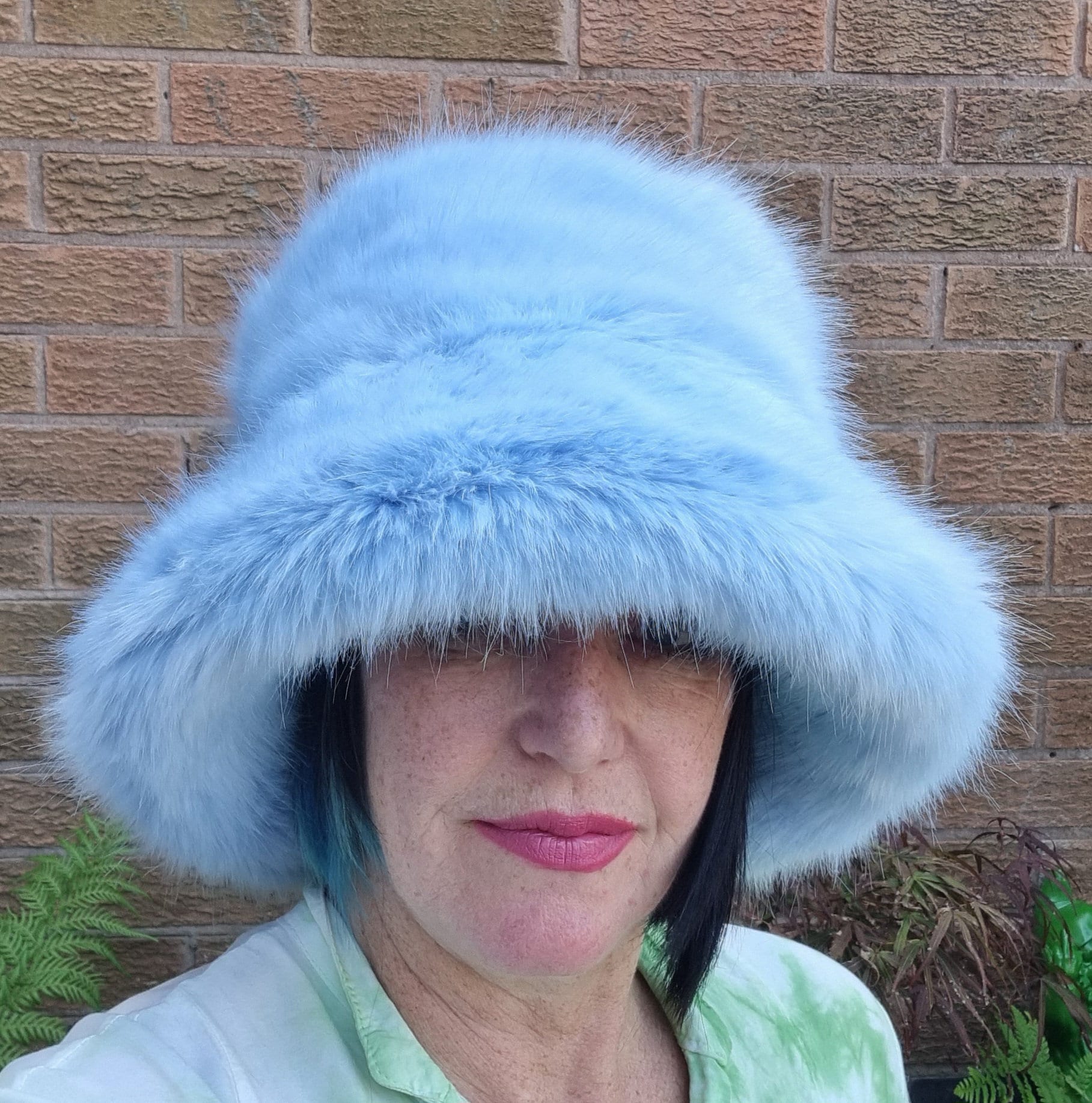Powder Blue Super Luxury Faux Fur Bucket Hat- Baby Blue-Fuzzy