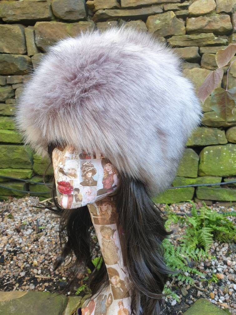 Luxury Faux Fox Fur Hat With Cosy Polar Fleece Lining-fake Fur 