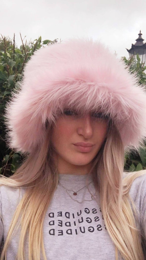 hot pink fur hat