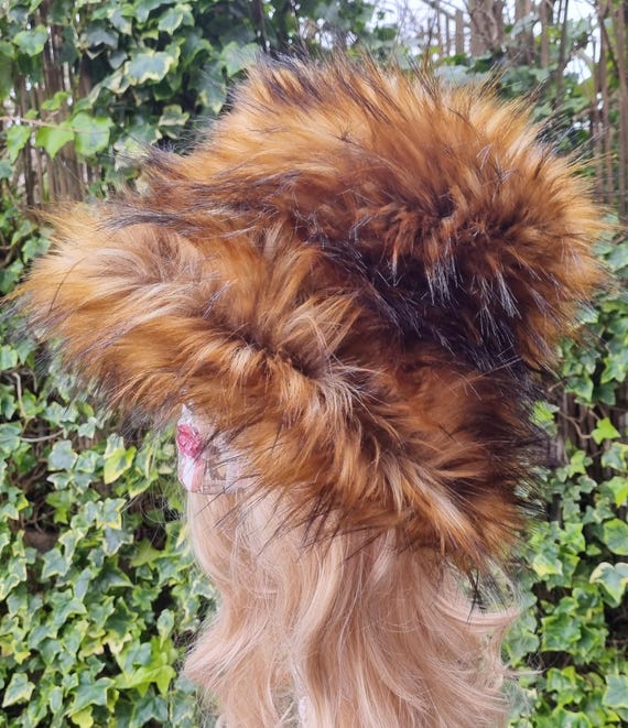 Fabulous Faux Red Fox Bucket Hat-oversized Luxury Faux Fox Bucket