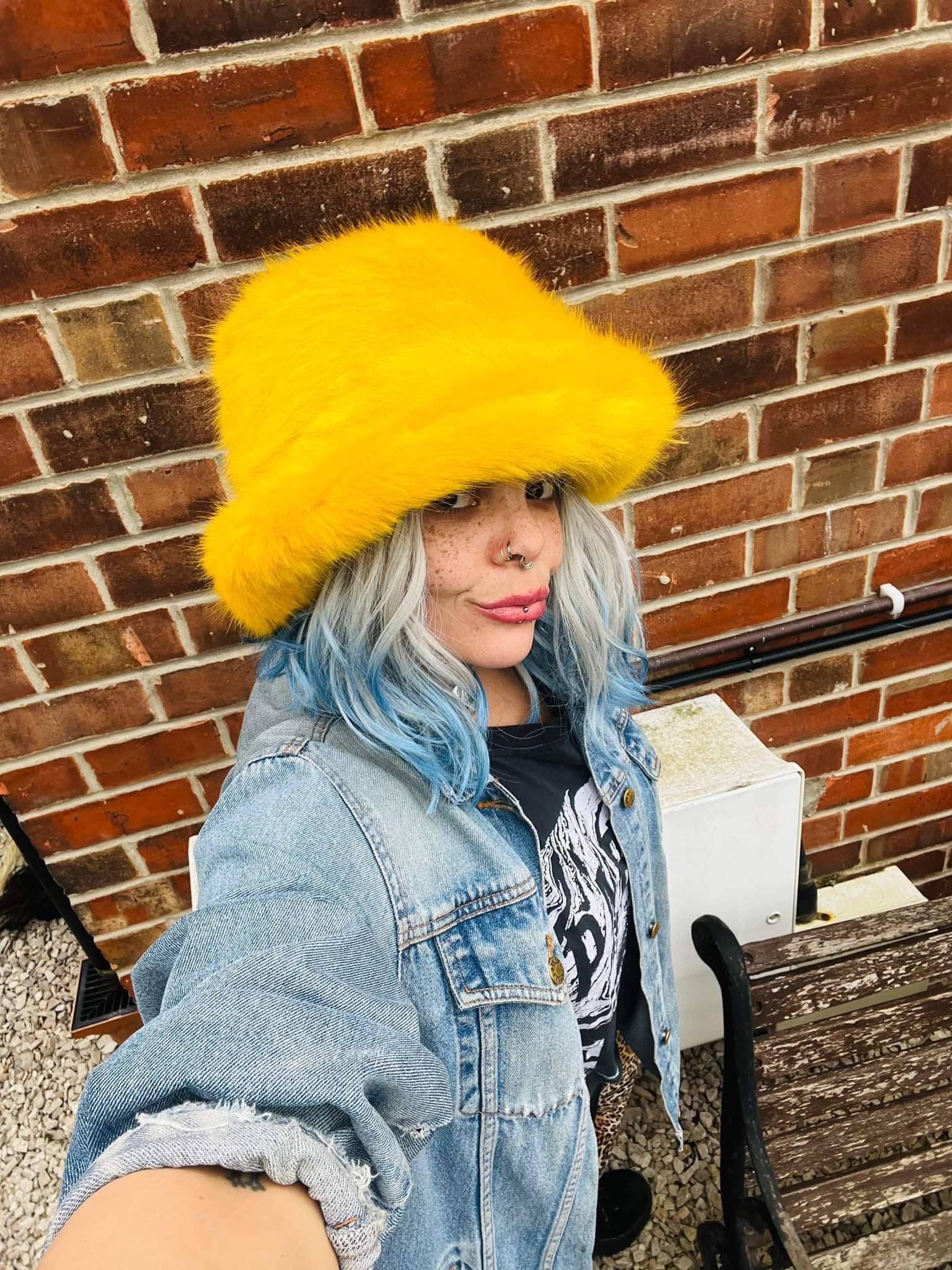 Faux Fur Bucket Hat-festival Hat-fur 