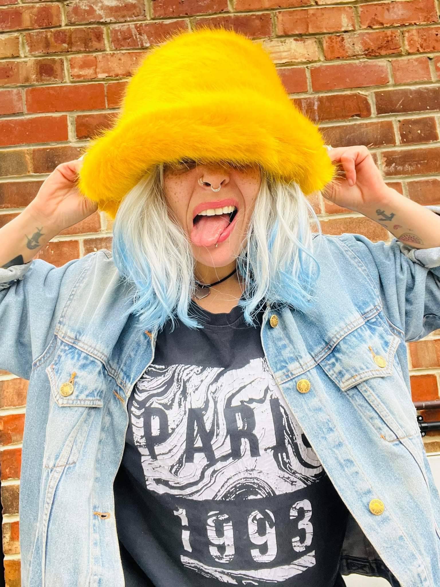 Faux Fur Bucket Hat-festival Hat-fur 