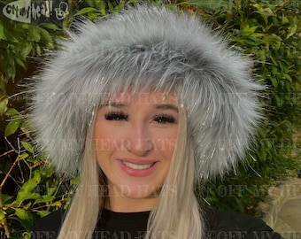 Silver and Grey Faux Fur Bucket Hat-Festival Hat-Floppy Hat-Fur Hat-Fake Fur Hat-Rave Hat-Silver Fur Hat-Grey Fuzzy Bucket Hat-Silver Hat