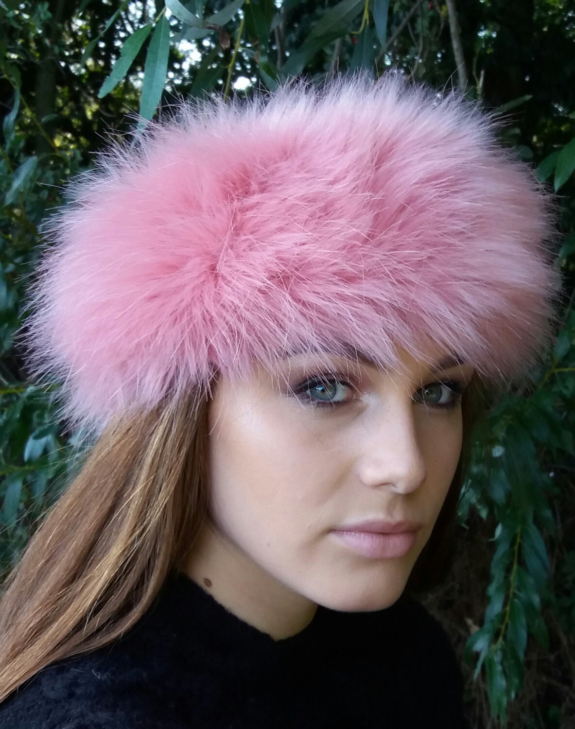 Pink Faux Fur Headband / Neckwarmer / Earwarmer Handmade in Lancashire