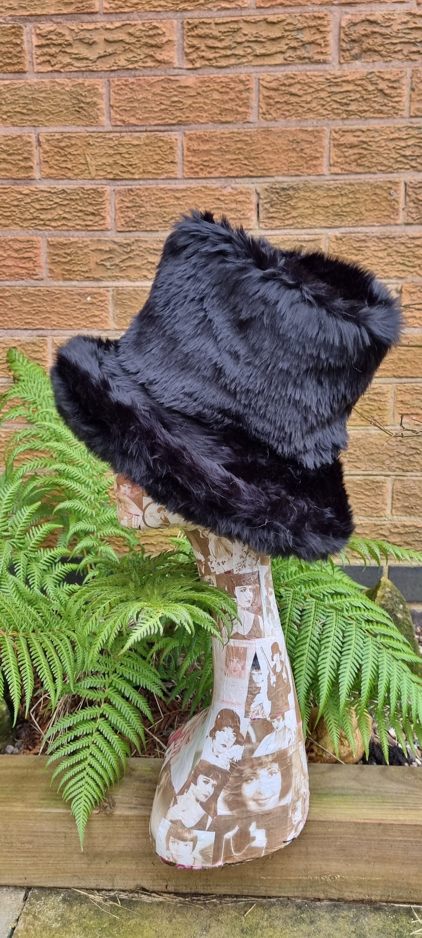 6 inch Tall Black Faux Fur Hat-JK Style Hat-Space Cowboy 6 inch Tall Black Faux Fur Hat-JK Style Hat-Space Cowboy