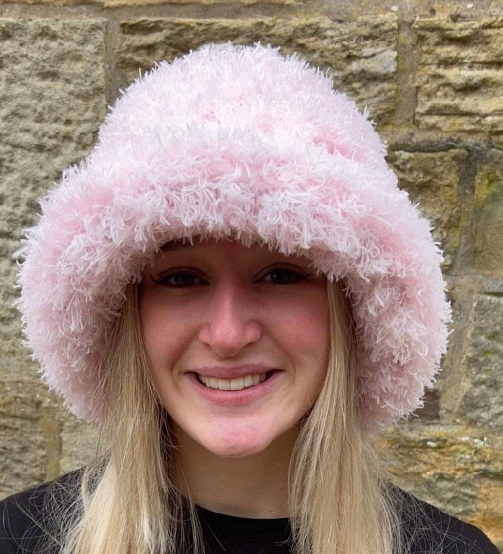 Faux Fur Bucket Hat - Sugarplum Pink