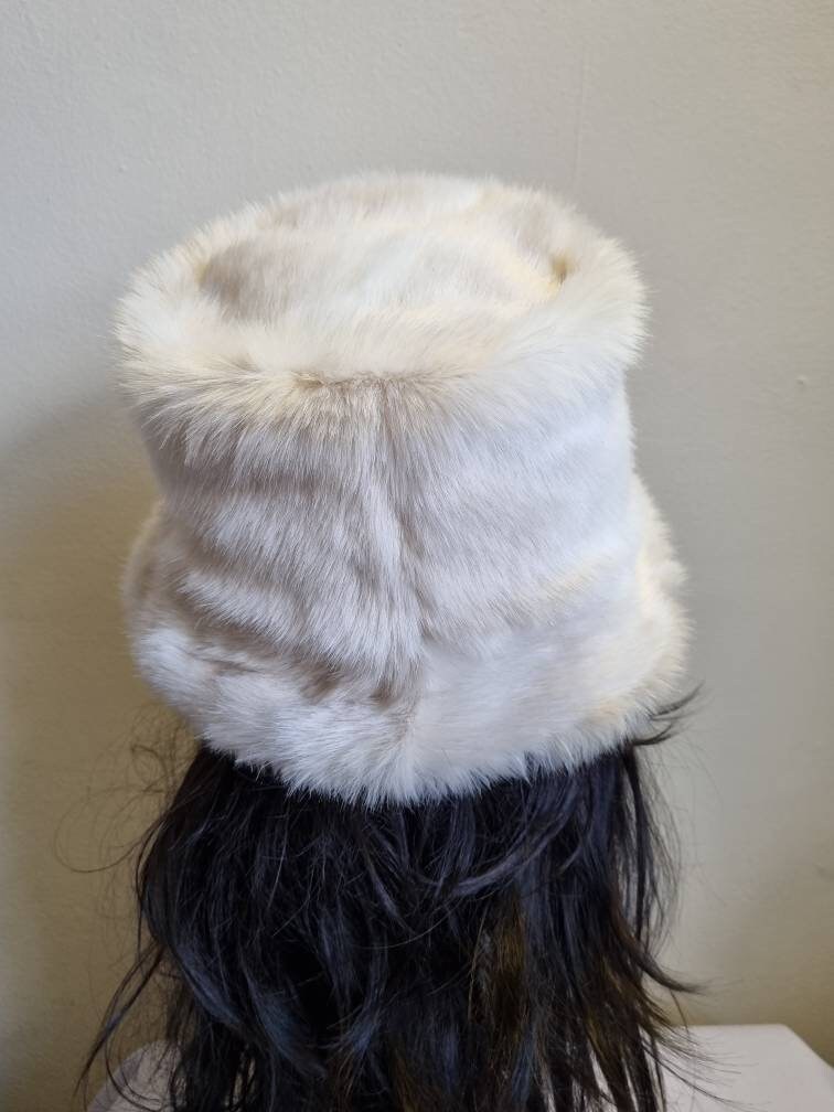 Cream Shades Luxury Faux Fur Bucket HatFestival HatFloppy HatFur Hat