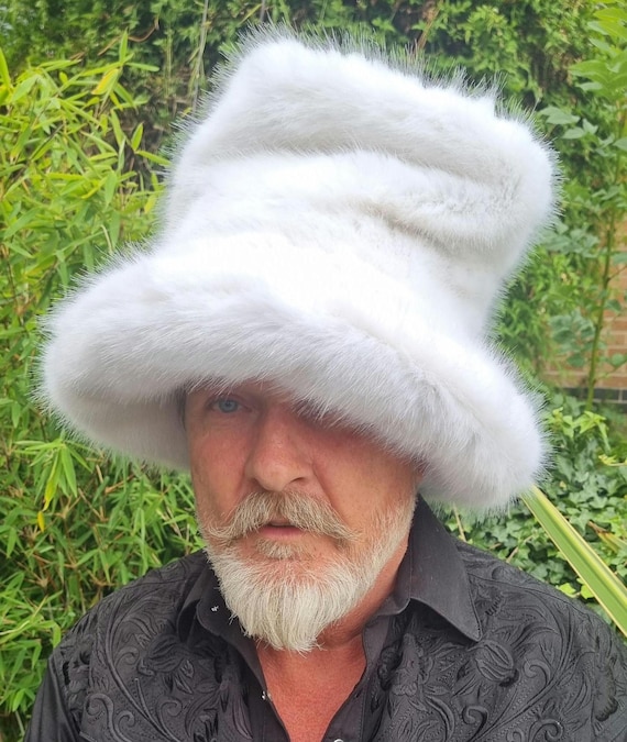Luxurious Faux Fur Hat Royal Blue Long Luxury Faux Fur Hat With Cosy Polar Fleece  main image 2