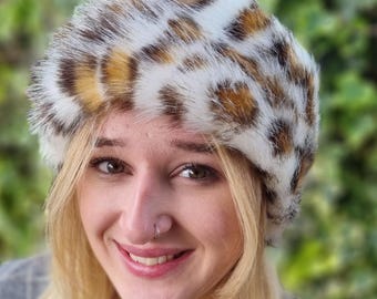 Animal Pattern Faux Fur Headband-Neckwarmer-Earwarmer-Head Wrap- Animal Print Fur Headband-Faux Animal Print- Leopard Print Fabric
