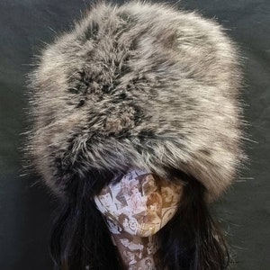 Gorro de invierno con diadema de piel sintética para mujer, gorro ruso  grueso y esponjoso, gorro