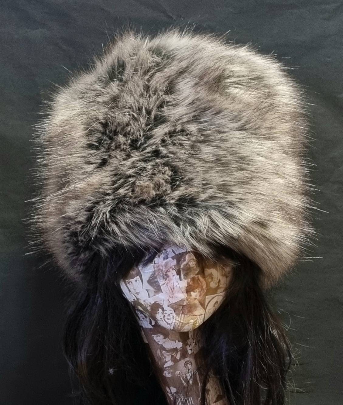 Brown faux fur hat sale
