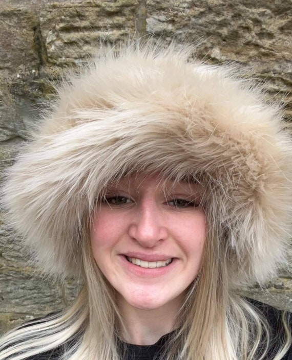 Caramel Fuzzy Bucket Hat-festival Hat-floppy Hat-fur Hat 