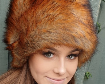 White Faux Fur Hat Russian Style With Cosy Polar Fleece 